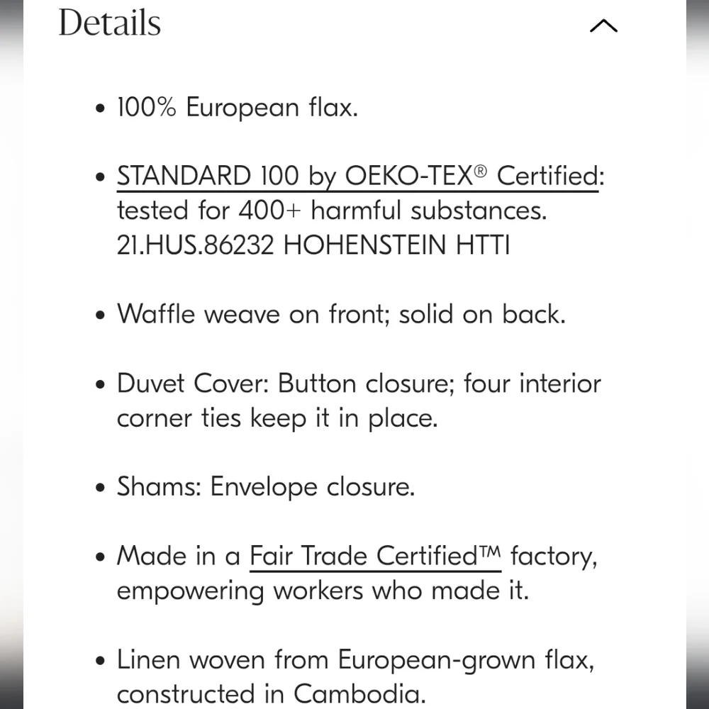 European Flax Linen Mini Waffle Sham Natural Flax, Euro, Retail $59.00